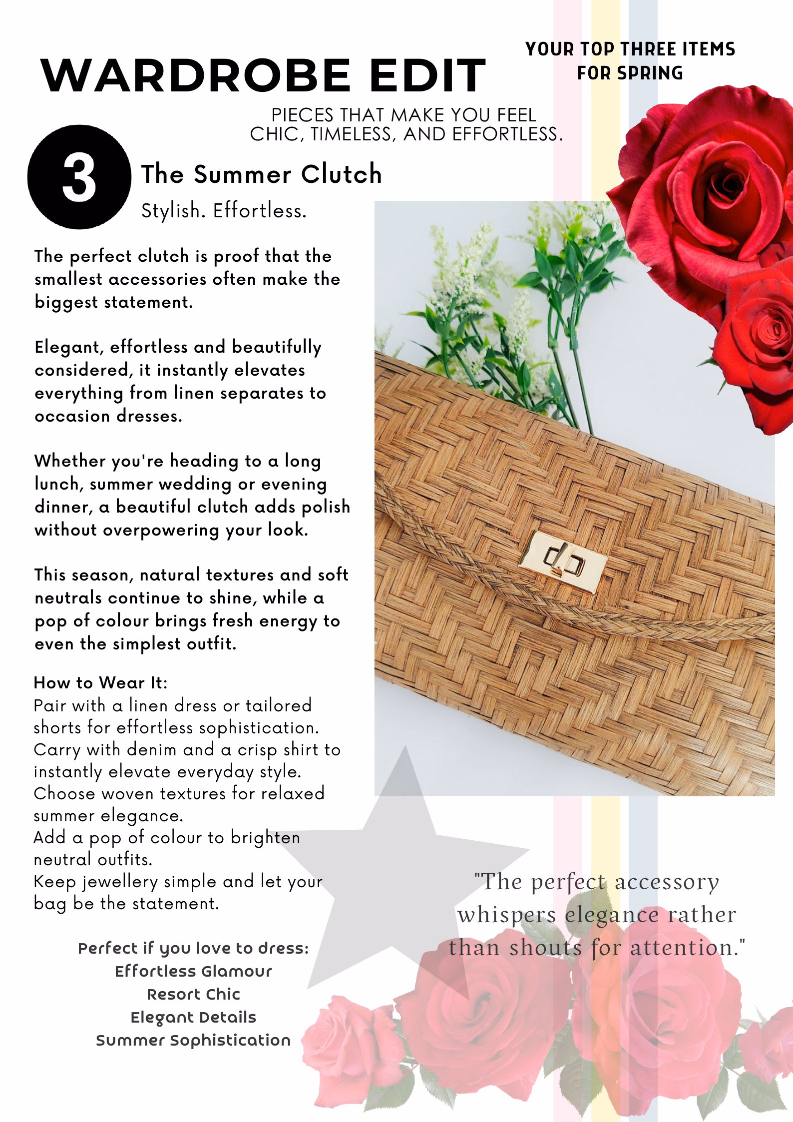 Wardrobe Edit — The Summer Clutch — The Style Edit, Summer 2024