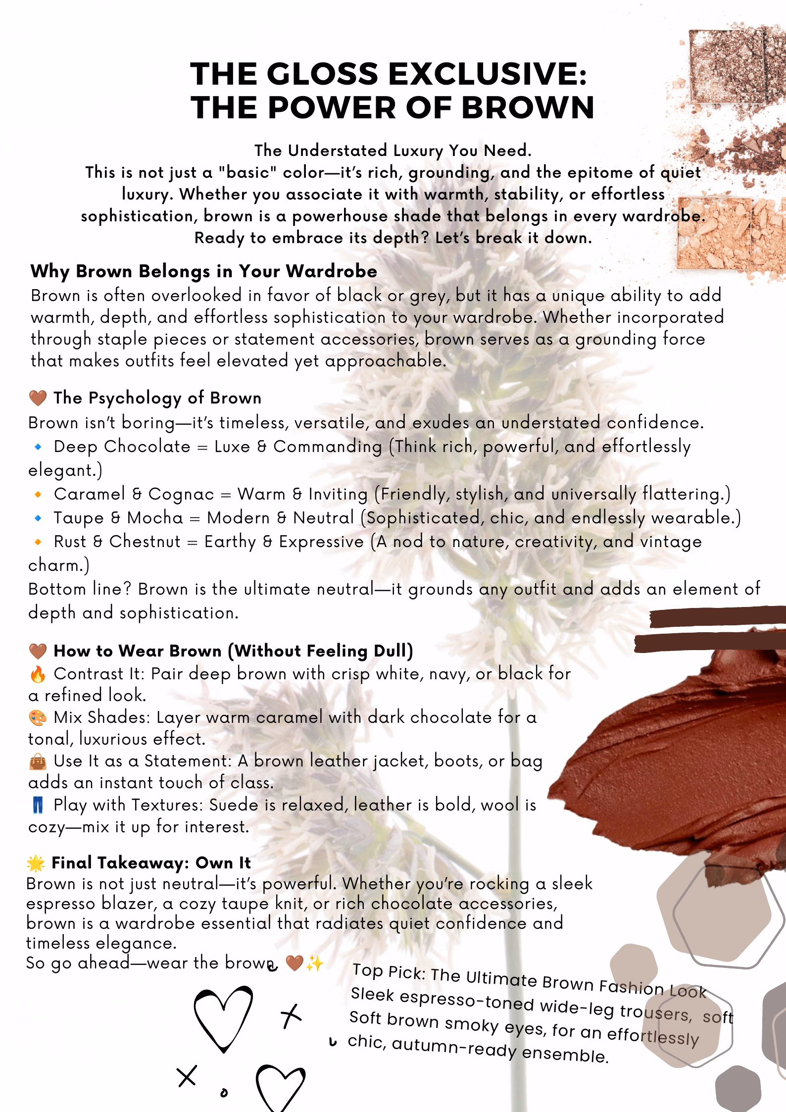 The Power of Brown — The Style Edit, Autumn 2025