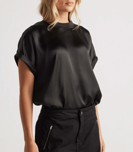 AnnMaree Satin Tee at Decjuba