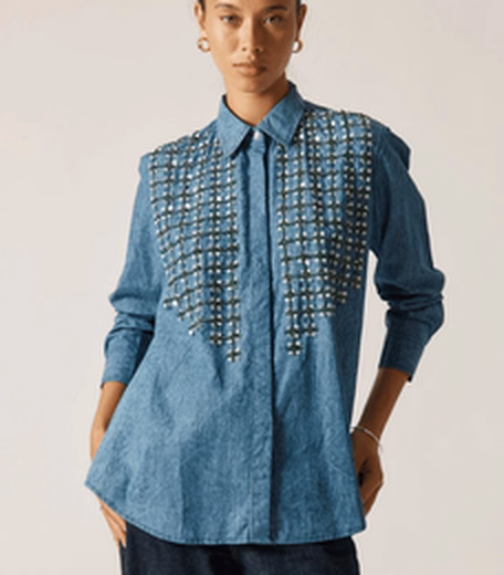Rubyyaya Puttin On The Ritz Shirt Denim at Kabana