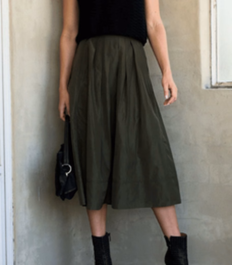Pleated A-Line Skirt at Sacha Drake
