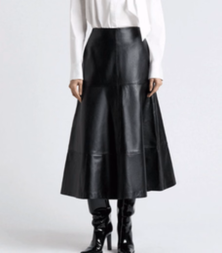 Leather Midi Skirt at Cue