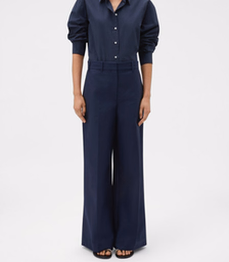 Flat Front Wide Leg Pant at Oroton