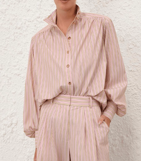 Stripe Billow Blouse at Zimmermann