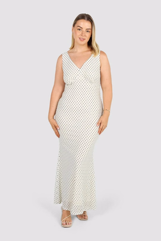 Natalia Dress White Spot at FAYT THE LABEL