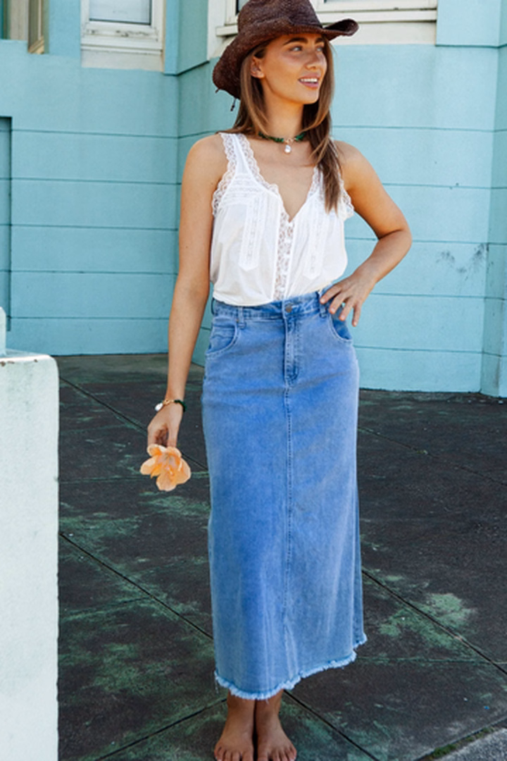Penny Denim Skirt at BELLA BOHÈME