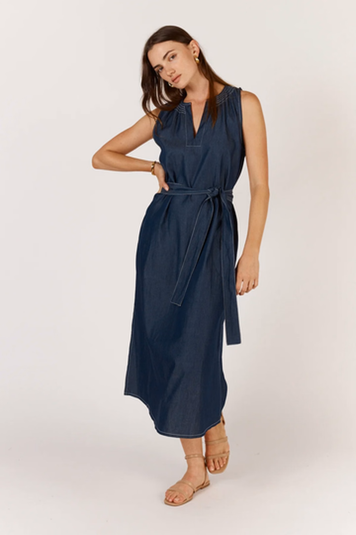 Itami Denim Sleeveless Dress at Kabana
