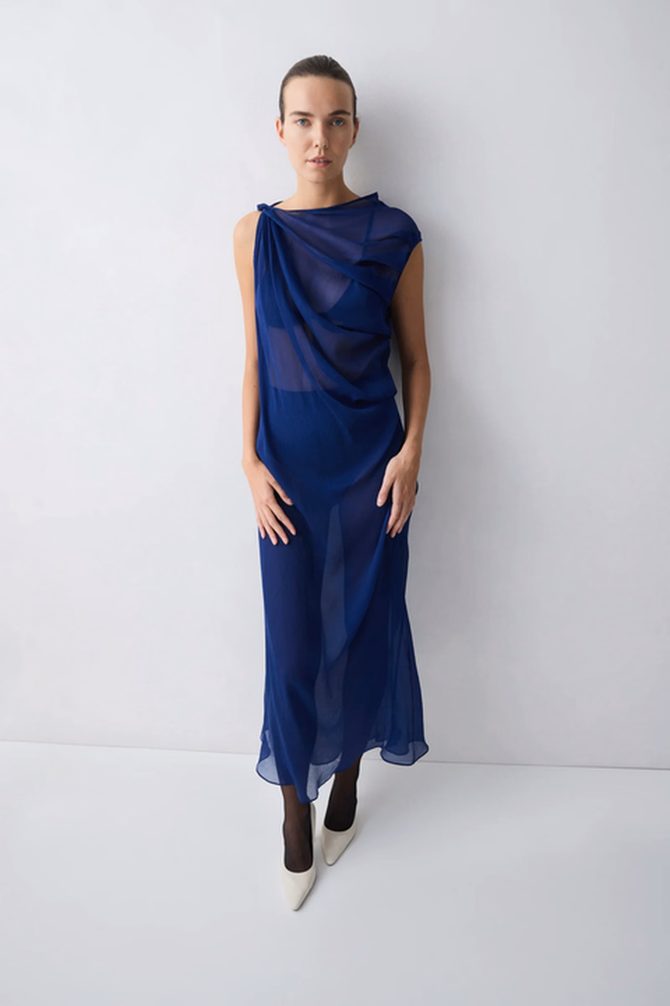 Silk Georgett Tumble Dress at BIANCA SPENDER